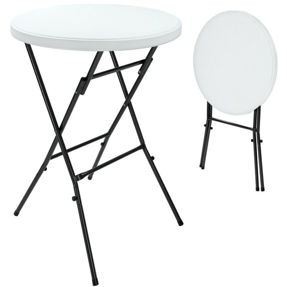 Párty stôl, biely JR39 umelá hmota Ø80 cm sklápateľný