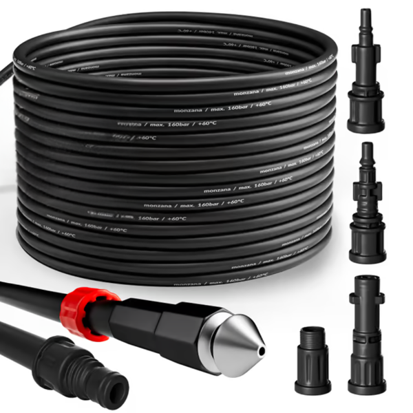 Súprava na čistenie potrubia MASTER, 15m, čierna 