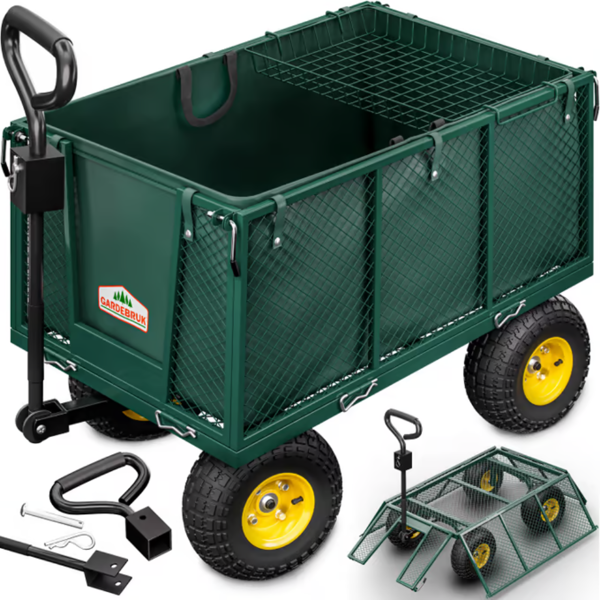 Transportný vozík HECTOR, max. 550kg, 110x75x52cm, zelený