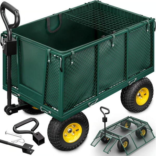Transportný vozík HECTOR, max. 550kg, 110x75x52cm, zelený
