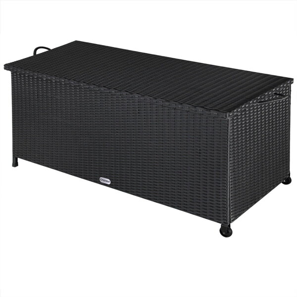 Polyratanový úložný box RICCO, 122x56 61cm, čierna