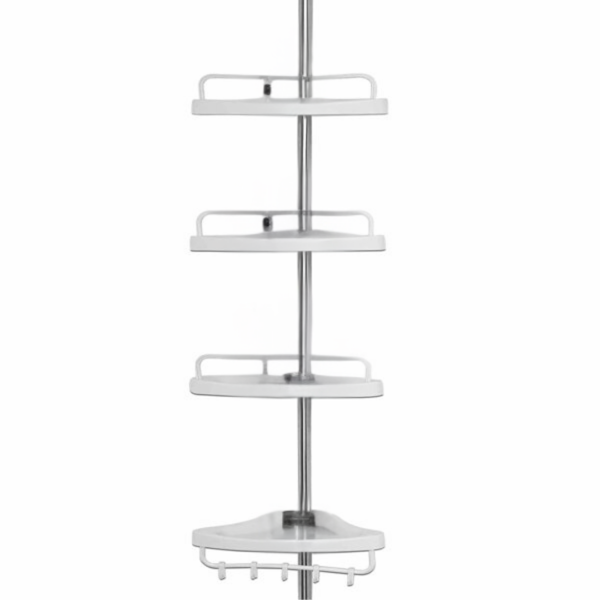 Teleskopický regál do sprchy DELMO, 92-306 cm, biela