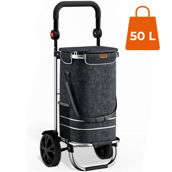 Nákupná taška na kolieskach EASY, 50l, čierna