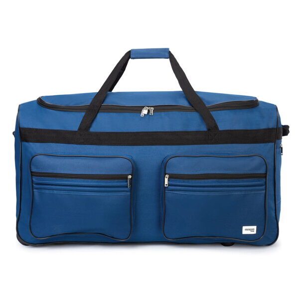 Veľká cestovná taška na kolieskach 160 l modrá – visiaci zámok