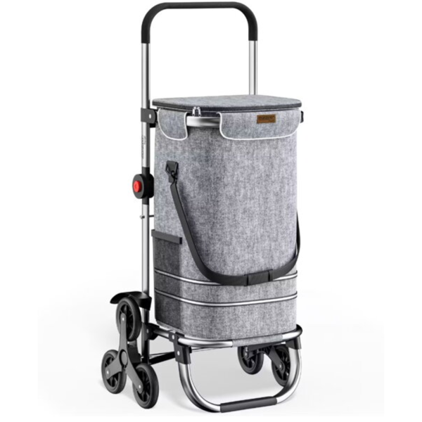 Nákupná taška na kolieskach do schodov COMFORT,50l, šedá