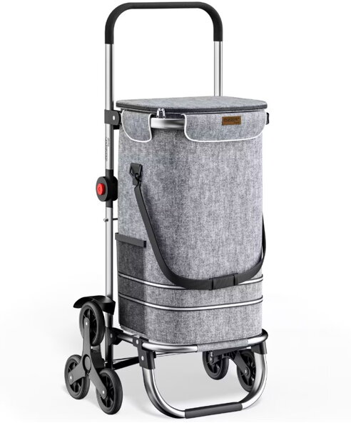 Nákupná taška na kolieskach do schodov COMFORT,50l, šedá
