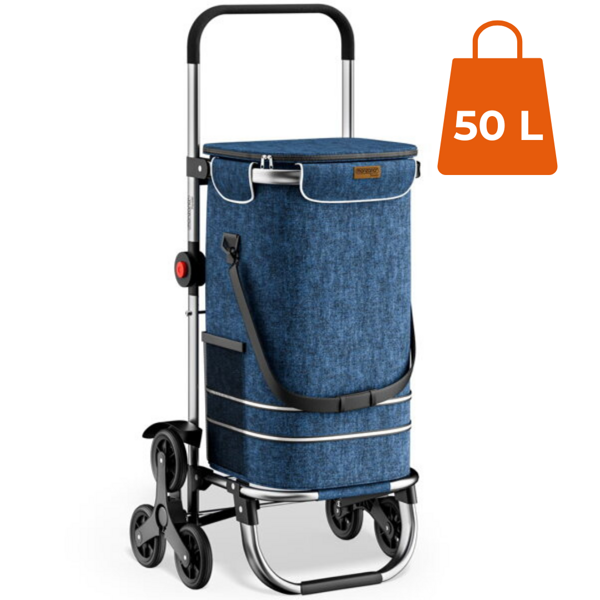 Nákupná taška na kolieskach do schodov COMFORT,50l  modrá