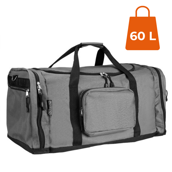 Cestovná taška na rameno JOHN, 90l, šedá
