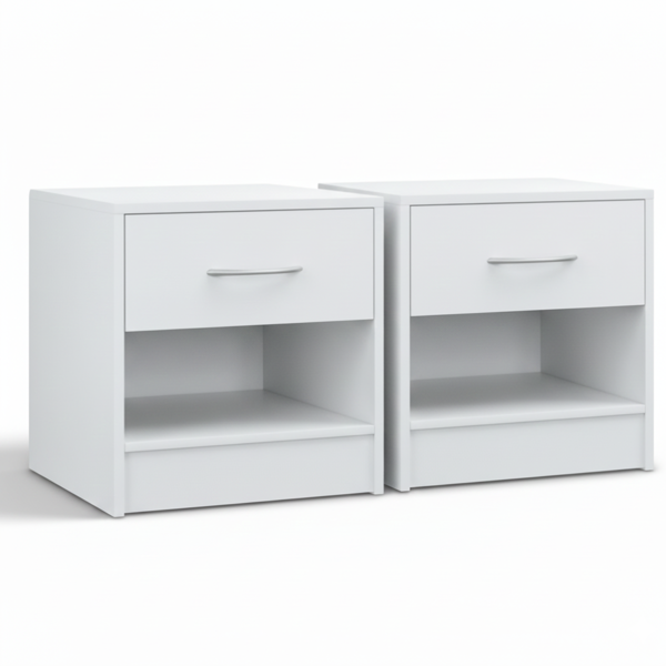 Set nočných stolíkov BIANCA, 2 ks, 41x39x28cm, biela