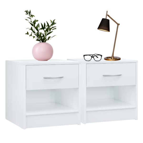 Set nočných stolíkov BIANCA, 2 ks, 41x39x28cm, biela