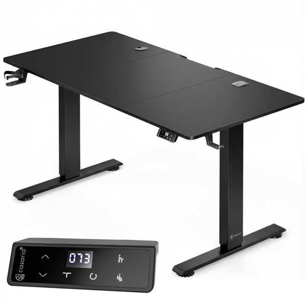 Výškovo nastaviteľný kancelársky stôl FLEXI, 160x75x72-117cm, čierna