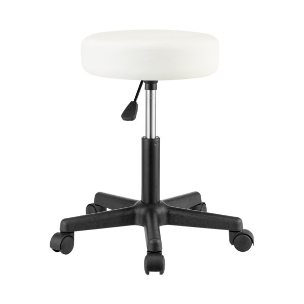 Taburetka na kolieskach BONY, Ø35cm, biela