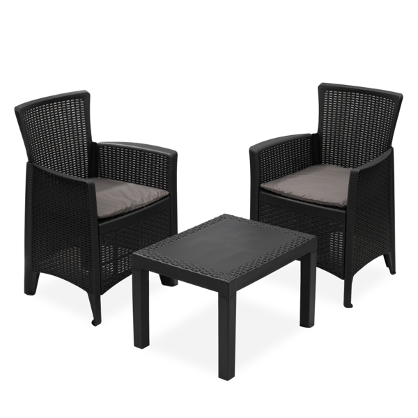 Záhradný set FOREST, 3-dielny, antracitová