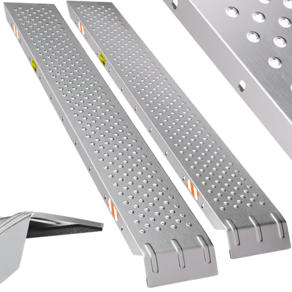 Nájazdové rampy na auto MARA, sada 2ks, 400kg, 150cm, strieborná