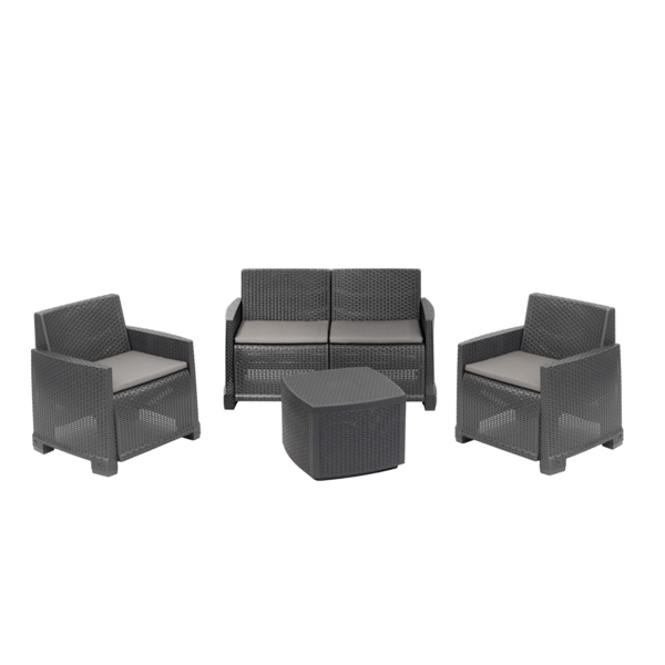 Záhradný set COMO 4-dielny, antracitová