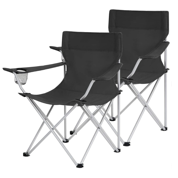 Kempingové stoličky ROVER, set 2ks, čierna