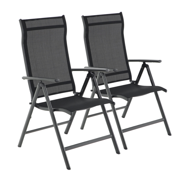 Záhradná stolička RIVIERA, set 2 ks, čierna