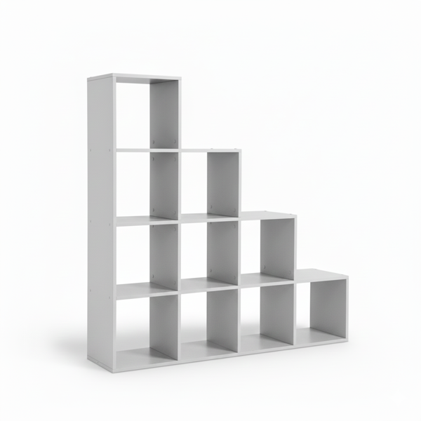 Úložná polica, regál KALLA, 129,5x29x129,5cm, biela