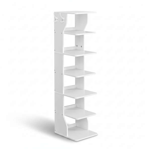 Botník CINDY, 6 úrovní, 30x26,4x110,4cm, biela