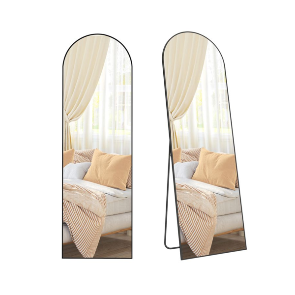 Zaoblené zrkadlo UMBRA, 160x50cm, čierna