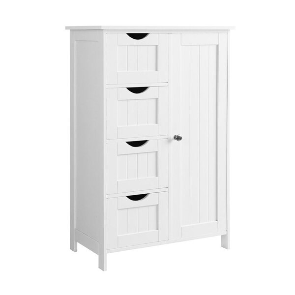 Skrinka do kúpeľne so 4 zásuvkami a policou PAULA, 55x30x81cm, biela