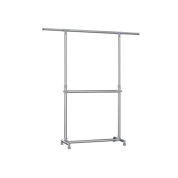 Stojan na oblečenie dvojstupňový JASON 93x49x113-198cm, strieborná