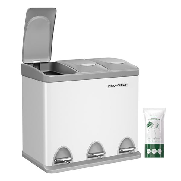 Kôš na separovanie odpadu SORT 24l (3x8l), šedá/biela