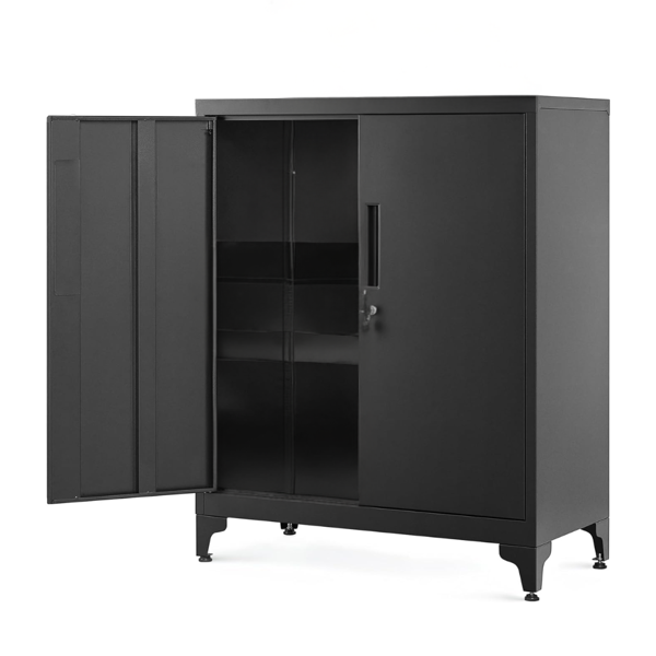 Viacúčelová kovová skrinka RAVEN, 40x80x90cm, čierna