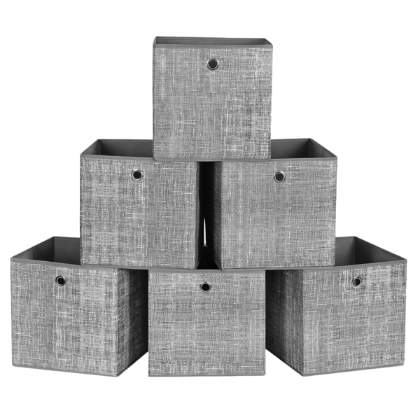 Úložné boxy GARY 6ks,30x30x30cm, šedá 