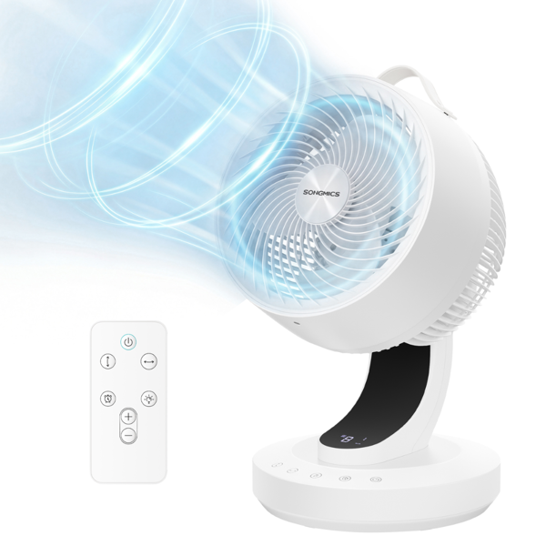 Cirkulačný ventilátor FLOW s diaľkovým ovládaním, biely